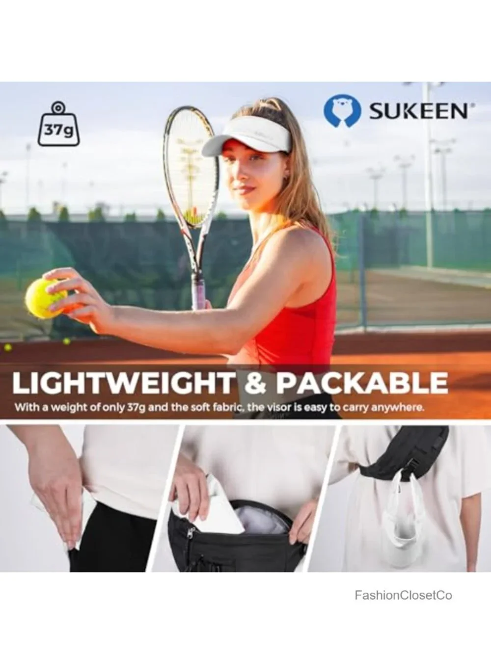 Sports Sun Visor Lightweight Packable Cooling Stretch Visor Hat Running Tennis